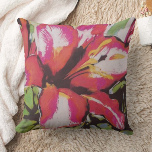 カラフル鮮やかと同時代の抽象芸術花 クッション (ブランケット)