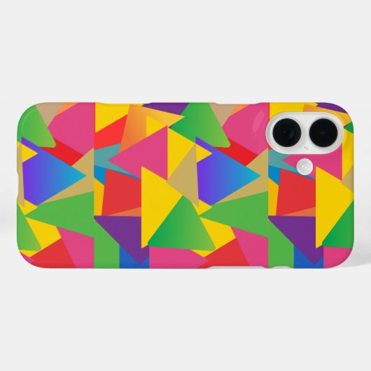 カラフル鮮やかはっきりしたパターン(の模様が)ある角 Case-Mate iPhoneケース (裏面 (横))