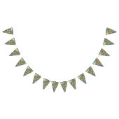 カラフル鮮やかはっきりしたGroovyトリップ(幻覚体験)のような Fractal Spiral バンティングフラッグ (全)