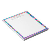 カラフル鮮やかよくはしゃぐストライプ ノートパッド (アングル)