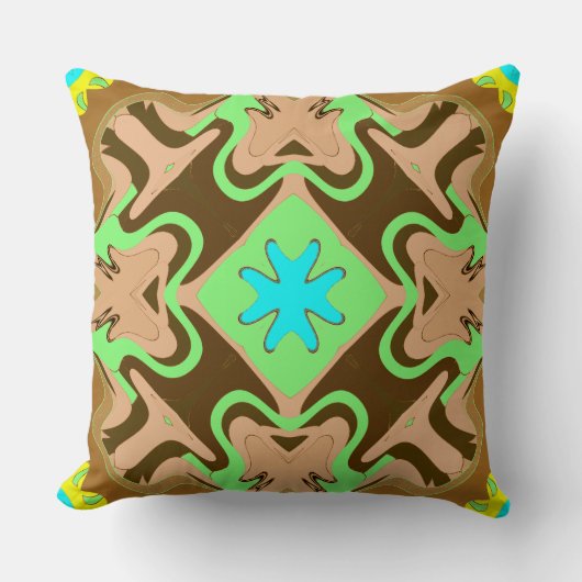 カラフル鮮やかクラシック布パターンデザイン クッション (正面)