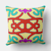 カラフル鮮やかクラシック布パターンデザイン クッション (裏面)