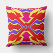 カラフル鮮やかクラシック布パターンデザイン クッション (裏面)