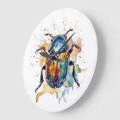 カラフル鮮やかスカラーブ ラージ壁時計 (傾斜)