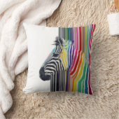 カラフル鮮やかストライプズゼブラ絵画ズ クッション (ブランケット)