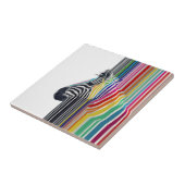 カラフル鮮やかストライプズゼブラ絵画ズ タイル (側面)