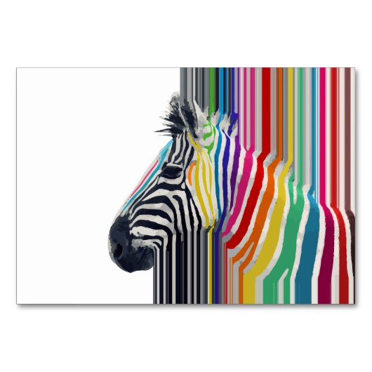 カラフル鮮やかストライプズゼブラ絵画ズ テーブルナンバー (正面)