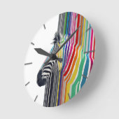 カラフル鮮やかストライプズゼブラ絵画ズ ラウンド壁時計 (傾斜)