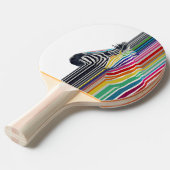 カラフル鮮やかストライプズゼブラ絵画ズ 卓球ラケット (正面アングル)