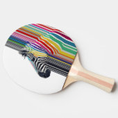 カラフル鮮やかストライプズゼブラ絵画ズ 卓球ラケット (横)