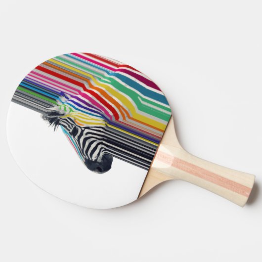 カラフル鮮やかストライプズゼブラ絵画ズ 卓球ラケット (横)