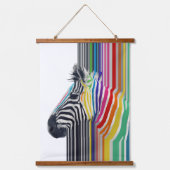 カラフル鮮やかストライプズゼブラ絵画ズ 吊り下げ型タペストリー (正面)