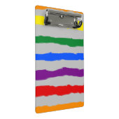 カラフル鮮やかストライプレインボーonカスタムカラーM ミニクリップボード (アングル)