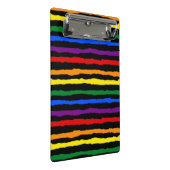 カラフル鮮やかストライプレインボーonカスタム色 ミニクリップボード (アングル)