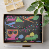 カラフル鮮やかハッピーバースデーバルーン黒 薄葉紙 (ギフト)