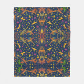カラフル鮮やかハロウィーンの夜空 フリースブランケット (正面)