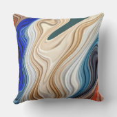 カラフル鮮やかファブリックの溝状パターンの投げパイ クッション (裏面)