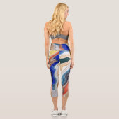 カラフル鮮やかファブリック溝状のキャップキャップ カプリレギンス (裏面)