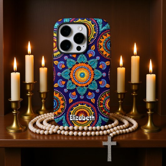 カラフル鮮やかフローラパターン（の模様が）ある抽象芸術デザイン Case-Mate iPhoneケース