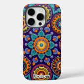 カラフル鮮やかフローラパターン（の模様が）ある抽象芸術デザイン Case-Mate iPhoneケース (裏面)