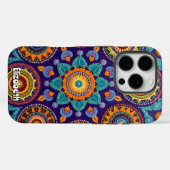 カラフル鮮やかフローラパターン（の模様が）ある抽象芸術デザイン Case-Mate iPhoneケース (裏面 (横))