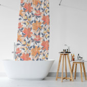 カラフル鮮やかフローラプリント シャワーカーテン