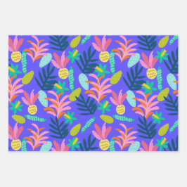 カラフル鮮やかフローラ包装紙フラットシート ラッピングペーパーシート