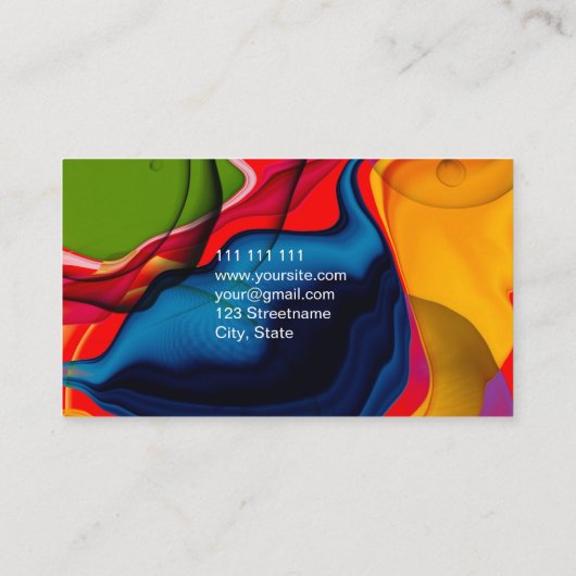 カラフル鮮やかモダン抽象芸術 名刺 (裏面)