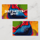 カラフル鮮やかモダン抽象芸術 名刺 (正面/裏面)
