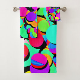 カラフル鮮やかレトロ バスタオルセット