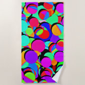 カラフル鮮やかレトロ ビーチタオル (正面)