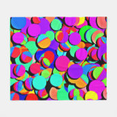 カラフル鮮やかレトロ フリースブランケット (正面(横))