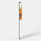 カラフル鮮やか孔雀と花カスタム iPhoneケース (右側面)