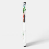 カラフル鮮やか孔雀と花カスタム iPhoneケース (左側面)