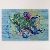 カラフル鮮やか孔雀尾カスタム尾 ジグソーパズル (横)