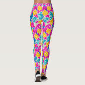 カラフル鮮やか抽象芸術の図形線 レギンス (裏面)