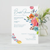 カラフル鮮やか春フローラブライダルシャワー 招待状 (スタンド正面)