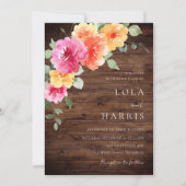 カラフル鮮やか春素朴フローラ結婚ズ 招待状 (正面)
