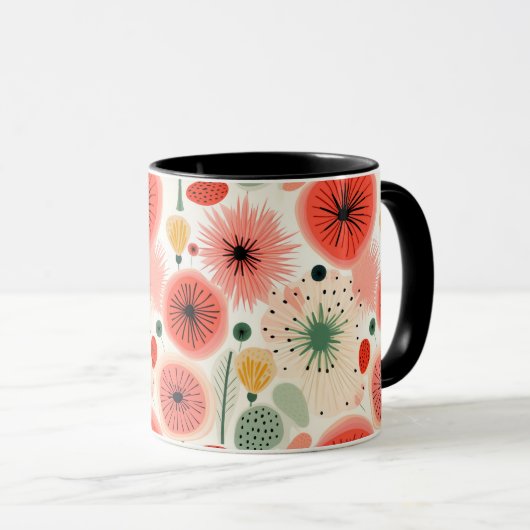 カラフル鮮やか果花継目模様 マグカップ (正面右)