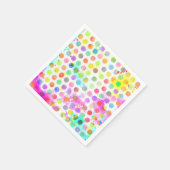 カラフル鮮やか水彩(ばちゃばちゃ)跳ねる水玉模様 スタンダードカクテルナプキン (角)