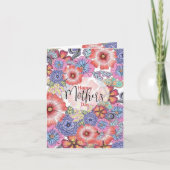 カラフル鮮やか花と離れ母の日 カード (正面)