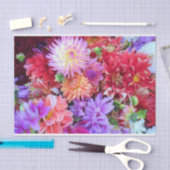 カラフル鮮やか花 薄葉紙 (クラフト)