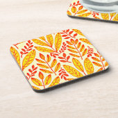 カラフル鮮やか葉モザイク離れ模様 コースター (左側)