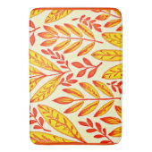 カラフル鮮やか葉モザイク離れ模様 バスマット (正面縦)