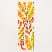 カラフル鮮やか葉モザイク離れ模様 ヨガマット (正面)