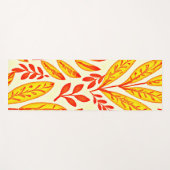 カラフル鮮やか葉モザイク離れ模様 ヨガマット (正面(横))