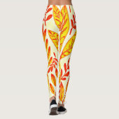 カラフル鮮やか葉モザイク離れ模様 レギンス (裏面)