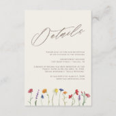 カラフル鮮やか野モダン花結婚詳細 エンクロージャーカード (正面)