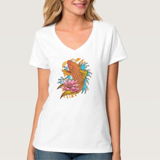 カラフル鯉金魚Tシャツ Tシャツ (正面)