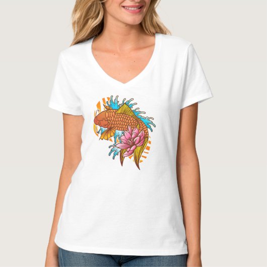 カラフル鯉金魚Tシャツ Tシャツ (正面)